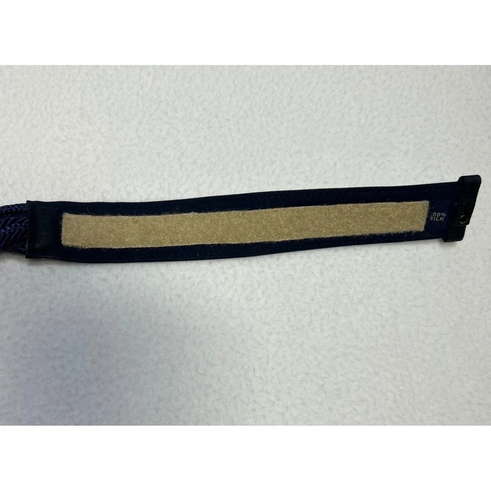 VTG Ginnie Johansen Inc. Braided Wrap Belt Navy 100% Silk 24